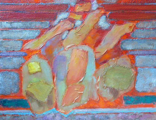 palimpseste476, nouvelle composition sur toile ancienne